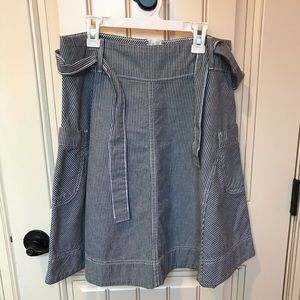 women’s navy blue and white denim skirt